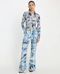 Good American Women's Button-Up Top, Regular & Plus