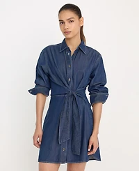 Good American Women's Denim Wrap Shirt Dress, Regular & Plus