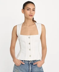 Good American Women's Button-Front Peplum Top