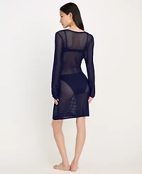 Good American Women's Plunge Neck Crochet Mini Dress, Regular and Plus