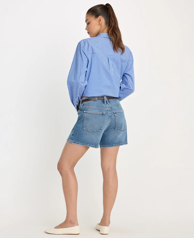 Good American Women's Mid-Rise Belt Loop Shorts