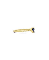 The Lovery Blue Sapphire Bezel Heart Ring 14K Gold