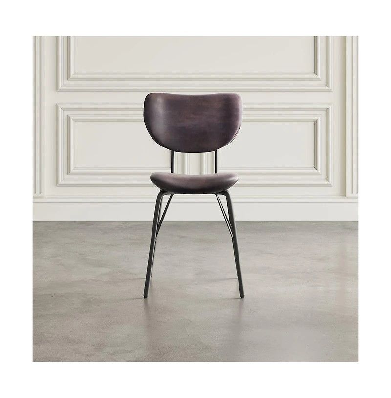 Jofran Modern Faux Leather Split-Back Upholstered Dining Chair (Set of 2)