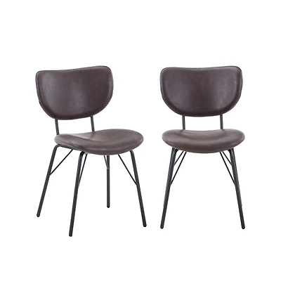 Jofran Modern Faux Leather Split-Back Upholstered Dining Chair (Set of 2)
