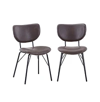 Jofran Modern Faux Leather Split-Back Upholstered Dining Chair (Set of 2)