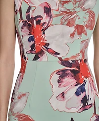 Calvin Klein Women's Sleeveless Printed Scuba Sheath Dress