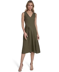 Calvin Klein Women's V-Neck Sleeveless Midi Dress