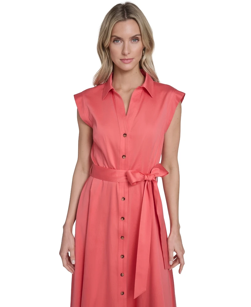 Calvin Klein Women's Collared Midi Shirt Dress