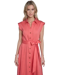 Calvin Klein Women's Collared Midi Shirt Dress