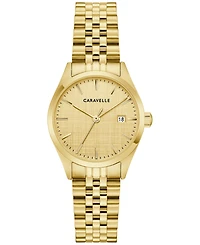 Caravelle Women's Classic Dress Gold-Tone Stainless Steel Bracelet Watch, 28mm