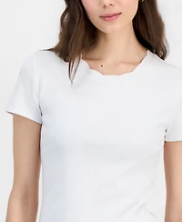 Nautica Women's Scallop-Trim Cotton Short-Sleeve T-Shirt