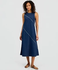 Nautica Women's Asymmetrical Denim Midi Dress
