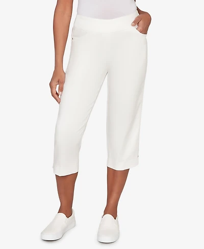 Alfred Dunner Petite Resort Living Smooth Waist Easy Pull- On Capri Pants