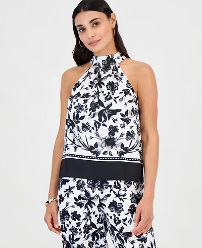 I.n.c. International Concepts Petite Printed Halter Top, Macy's Exclusive
