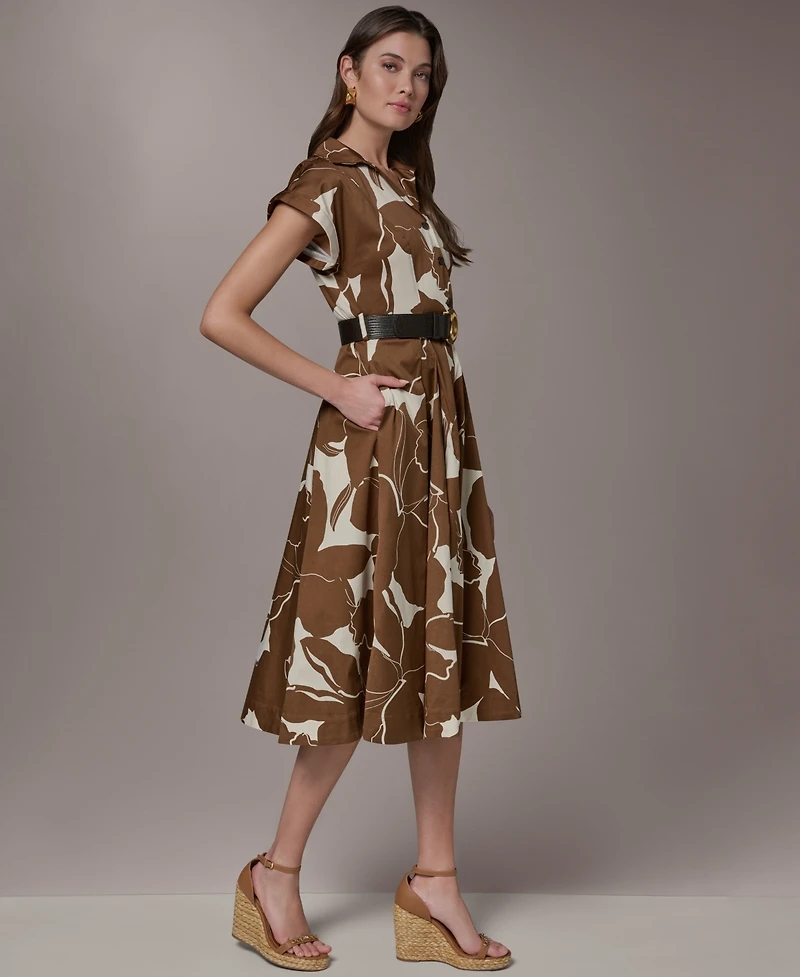 Donna Karan New York Women's Collared Neck Shirt Dress