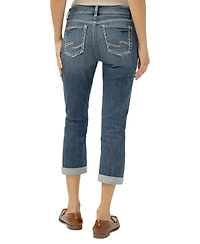 Silver Jeans Co. Women's Elyse Mid Rise Luxe Stretch Capri