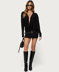 Edikted Women's Romelia Cowl Neck Mini Dress