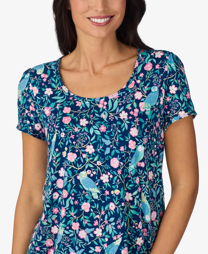 Cuddl Duds Women's Short-Sleeve Top & Boxers, 2-Piece Pajama Set