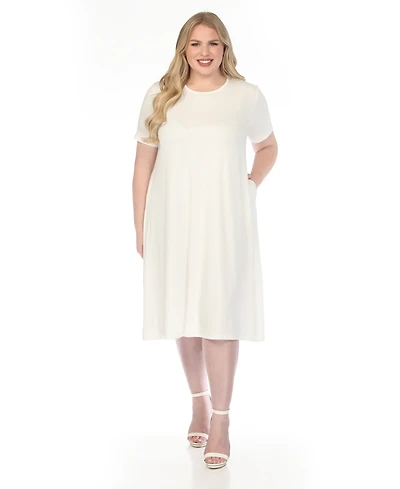 White Mark Plus Crew Neck T-Shirt Dress