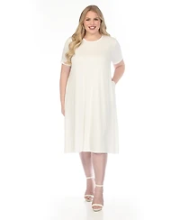 White Mark Plus Crew Neck T-Shirt Dress
