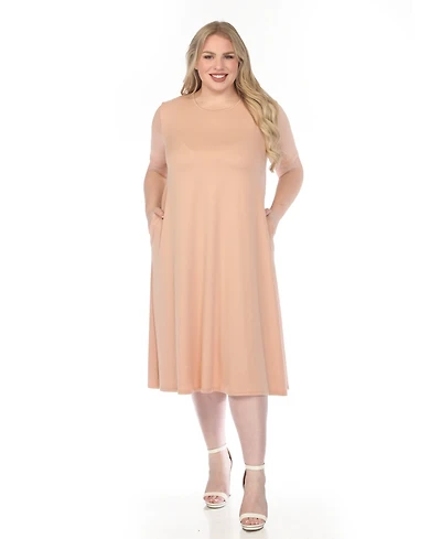 White Mark Plus Crew Neck T-Shirt Dress