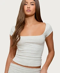 Draft - Edikted Women's Esmarie Square Neck T Shirt