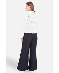 Yumi Women's Peter Pan Collar Knitted Cardigan