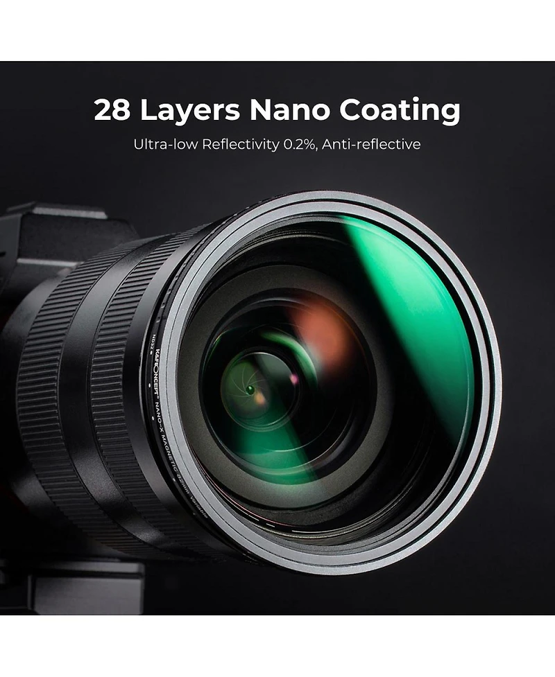 KandF Concept 49mm Nano-x ND2-32 1-5 Stop Magnetic Variable Neutral Density Lens Filter