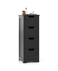 Volenca Freestanding Side Storage Organizer Cabinet with 4 Drawers