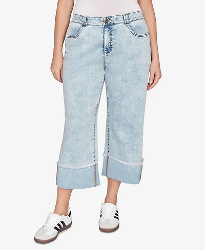 Ruby Rd. Plus Comfort Waist Wide Leg Cropped Jeans