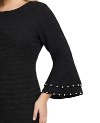 Ny Collection Plus Long Sleeve Dress with Bell Cuffs