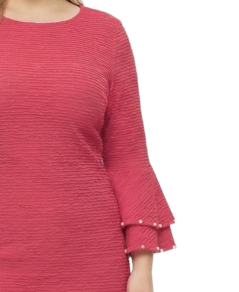 Ny Collection Plus Size Long Sleeve Dress with Bell Cuffs