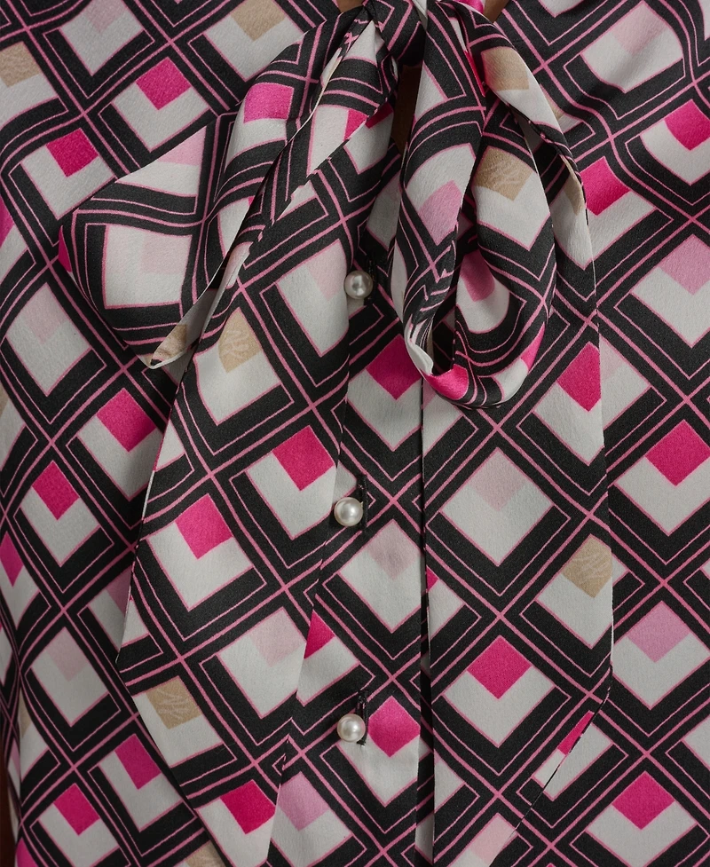 Karl Lagerfeld Paris Women's V-Neck Woven Blouse