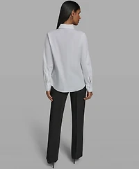 Karl Lagerfeld Paris Women's Collared Woven Blouse