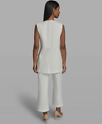 Karl Lagerfeld Paris Women's V-Neck Woven Vest