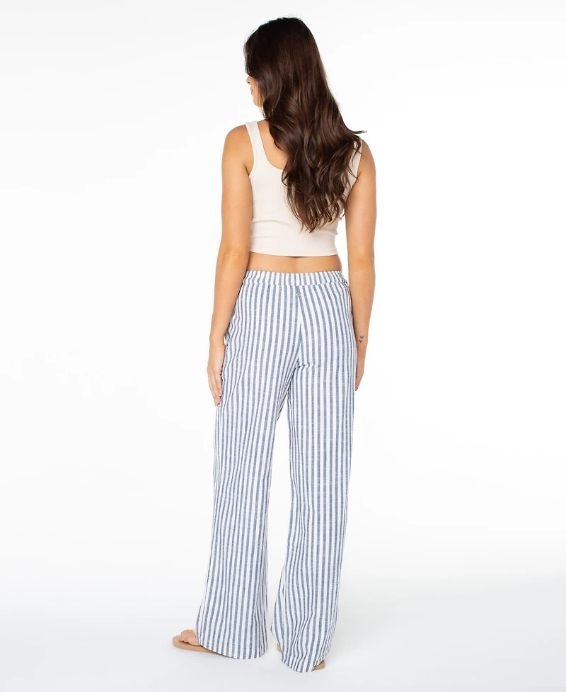 Roxy Juniors' Mavericks Stripe Print Straight Leg Trousers