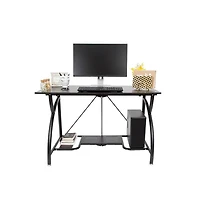 Origami Multi Purpose Folding Wooden Office Computer Furniture Table Desk, Black