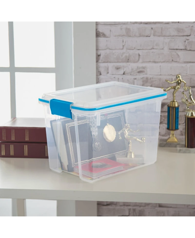 Sterilite Large 20 Qt Home Storage Container Tote with Latching Lids, (18 Pack)