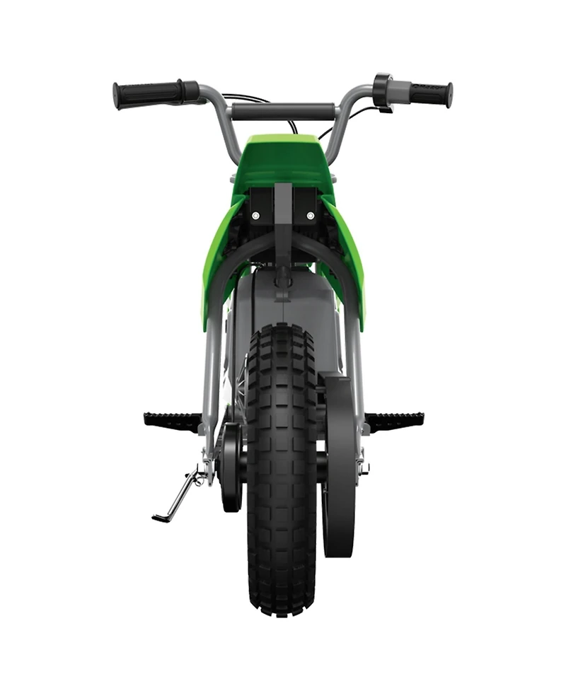 Razor MX400 Dirt Rocket 24V Electric Toy Motocross Dirt Bike with Hand-Operated Brakes and Retractable Kickstand, Green (2 Pack)