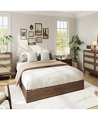 Gaomon Twin Size Wood Platform Bed Frame, Wooden Bed Frame Without Headboard, Wood Slat Support, No Box Spring Needed