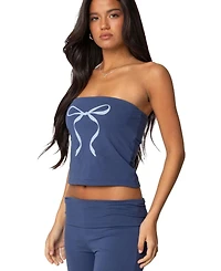 Edikted Women's Aiyana Bow Built Bra Tube Top