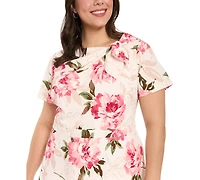 London Times Plus Floral Printed Midi Dress