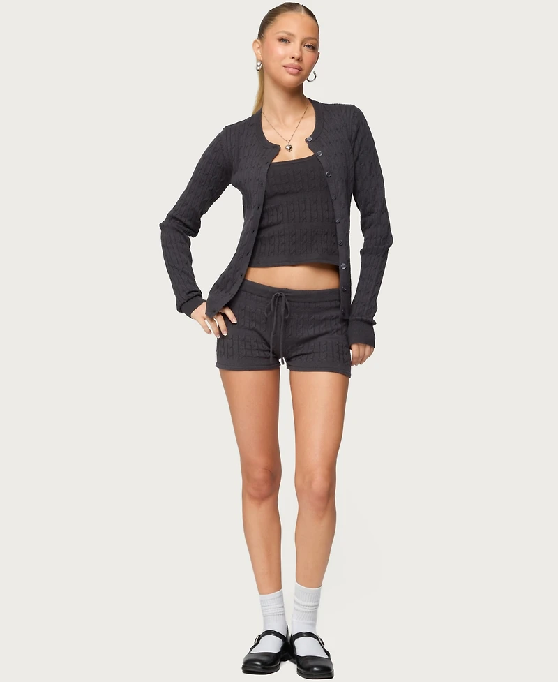 Edikted Women's Nella Cable Knit Button Up Cardigan