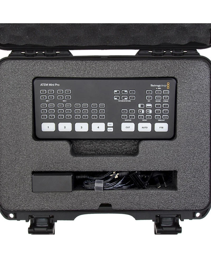 Nanuk 910 Waterproof Hard Case with Foam Insert for Blackmagic Design Atem Mini Pro