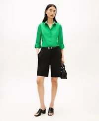 Tommy Hilfiger Women's Classic Poplin Roll-Tab Long-Sleeve Shirt