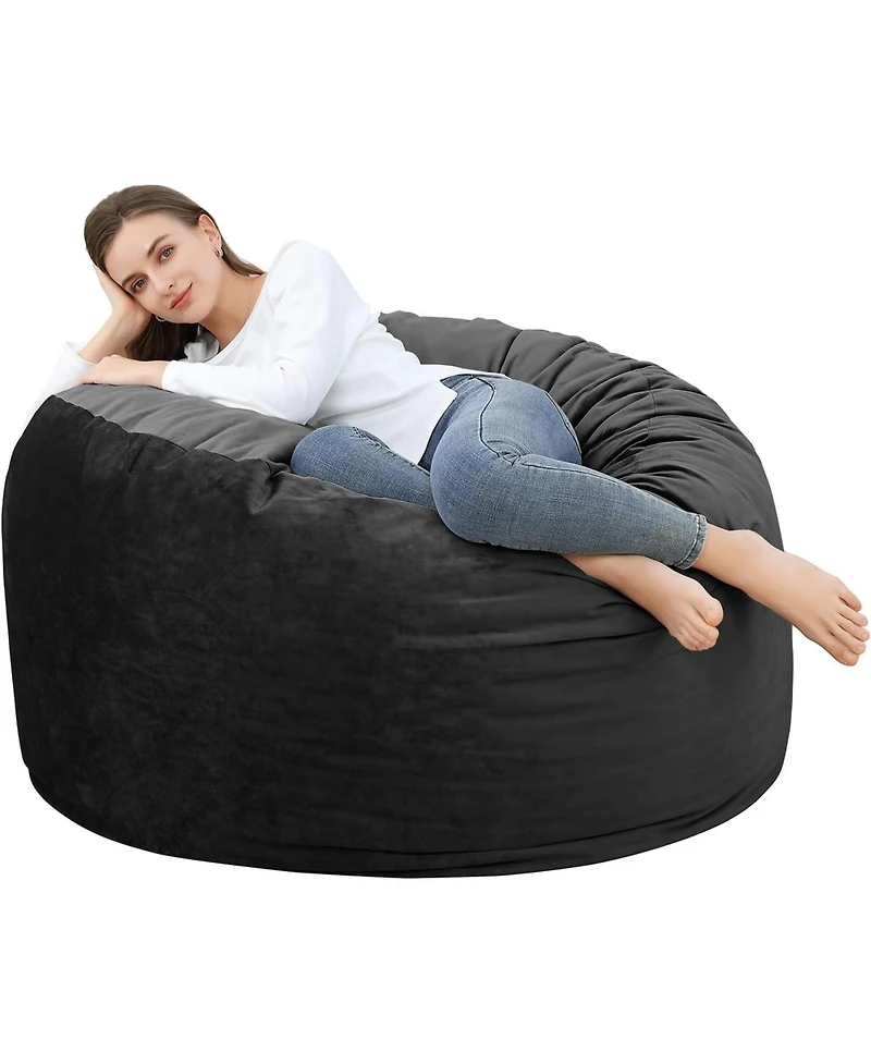 gaomon Bean Bag Chair, 4FT Giant Bean Bag for Adults, Teens, Foam Filled Bean Bag Chairs with Velvet Cover