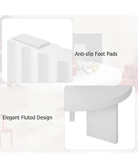 gaomon 335" Round Coffee Table, Circle Center Table with Fluted Legs & 13" Thick Top, Accent Cocktail Tables for Living Room, Bedroom, Easy