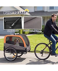 PawHut Dog Bike Trailer, Pet Cart Wagon Cart Carrier Attachment