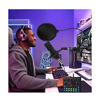 ZealSound Podcast Equipment Bundle Audio Interface with All In One Live Sound Card Professional Condenser Microphone for Recording Live Streaming