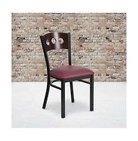 Emma+Oliver Decorative 3 Circle Back Metal Restaurant Dining Chair